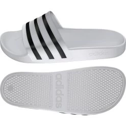 Adidas Fußball Adilette Aqua Slipper Badelatschen Herren Weiß Schwarz