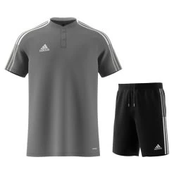 Adidas Tiro 21 Polo Trainingsset Kinder Grau Schwarz