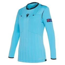 Macron Fußball 1/1-Shirt UEFA Referee 19 Schiedsrichter Trikot Damen Hellblau