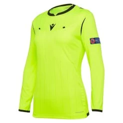 Macron Fußball 1/1-Shirt UEFA Referee 19 Schiedsrichter Trikot Damen Neongelb