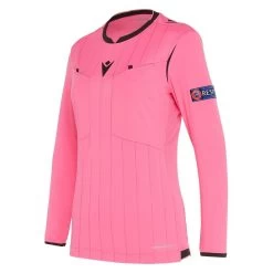 Macron Fußball 1/1-Shirt UEFA Referee 19 Schiedsrichter Trikot Damen Neonpink