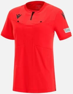 Macron Schiedsrichter Trikot Kurzarm UEFA 2021 Damen Rot