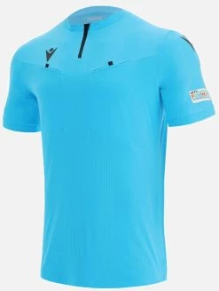 Macron Schiedsrichter Trikot Kurzarm UEFA 2021 Herren Neon Blau