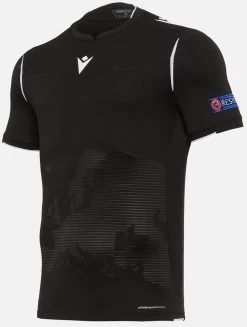Macron Schiedsrichter Trikot Kurzarm UEFA Euro 2020 Herren Schwarz