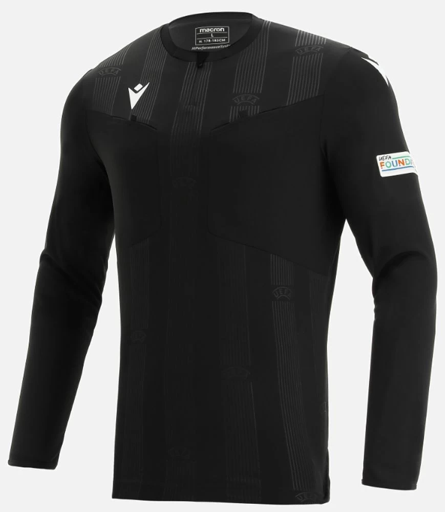 Macron Schiedsrichter Trikot Langarm UEFA 2021 Herren Schwarz 1 Macron Schiedsrichter Trikot Langarm UEFA 2021 Herren Schwarz