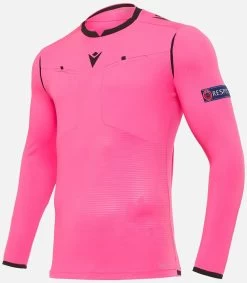 Macron Schiedsrichter Trikot Langarm UEFA Euro 2020 Herren Neon Pink